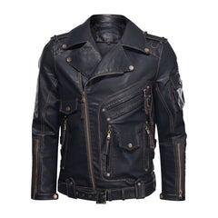 Motorcycle Leather Jacket, Punk Style PU Jacket