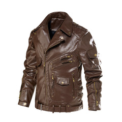 Motorcycle Leather Jacket, Punk Style PU Jacket