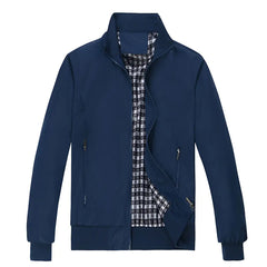 Plus Size Men's Windproof Jacket with Zipper Pocket