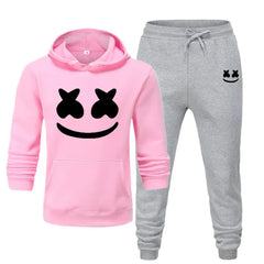 Men's Smiley Face Hoodie and Pants Two-Piece Set