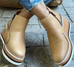 Autumn-Winter Side Zipper Flat Shoes