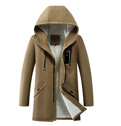 Thick Long Hooded Cotton Jacket for Youth