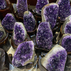 Natural Ametista Amethyst Geode Quartz Cluster Crystal Specimen Energy Healing Thunder Egg