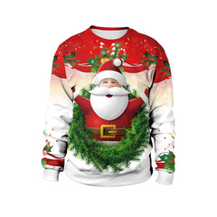 Women's Christmas Animal Print Round Neck Sweater