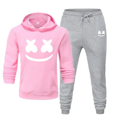 Men's Smiley Face Hoodie and Pants Two-Piece Set