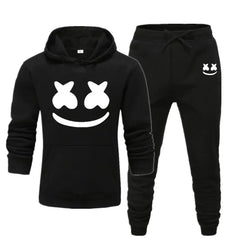 Men's Smiley Face Hoodie and Pants Two-Piece Set