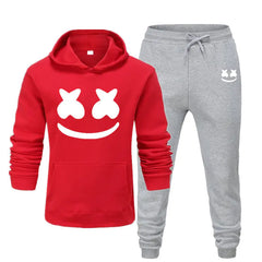 Men's Smiley Face Hoodie and Pants Two-Piece Set