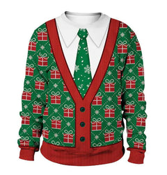 Women's Christmas Animal Print Round Neck Sweater