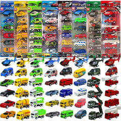 6PCS/Set Engineering Vehicle Cars Set Pull Back Construction Fire Truck Transportation Aviation Models Toys Kit Kids Mini Gifts