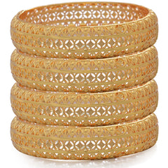 4Pcs/set 24K luxury Dubai Gold Color Bangles for Women Ethiopia wedding Bangles&Bracelets Africa Saudi Arabia jewelry Party gift