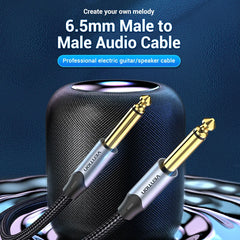 Vention Aux Guitar Cable 6.5 Jack 6.5mm to 6.5mm Audio Cable 6.35mm Aux Cable for Stereo Guitar Mixer Amplifier Speaker cablenew