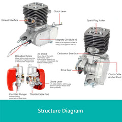 80cc/100cc Bicycle Complete Engine Kit 2 Stroke Gas Bike Motor Clutch Set for DIY Electric Bicycle Petrol Motor Accessoires