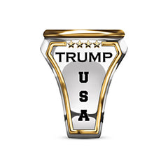 2020 Fashion USA President Trump Ring Most Recent Jewelry Silver Color & Gold Color American President Men's Cool Biker Ring