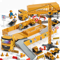 Large Engineering Bulldozer Crane Construction Truck Tower Designer for Boys Play Excavator Vehicles Cars Set Toys for Kids Gift