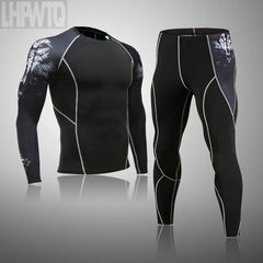 Men Fleece Lined Ski Thermal Underwear Set Motorcycle Skiing Base Layer Winter Warm Compress Long Johns Shirt & Tops Bottom Suit