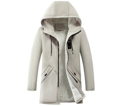 Thick Long Hooded Cotton Jacket for Youth