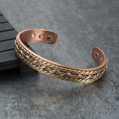 Vinterly Twisted Magnetic Copper Bracelet Health Energy Adjustable Bracelet Copper Open Cuff Copper Bracelets Bangles for Women