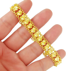 New 24K Gold Bracelet 4MM Car Flower Gold Plated Fashion Bracelet for Woman Jewelry Gift