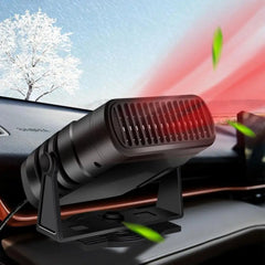 2 IN 1 Portable 12/24V 120W Auto Car Heater Defroster Demister Electric Heater Windshield 360 Degree Rotation ABS Heating Coolin