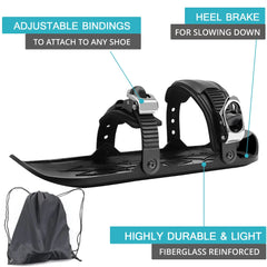 Mini Short Ski Skates for Snow Skis for Winter Shoes Skiboard Snowblade for New Winter Sport at Snow Resorts Adjustable Ski Boot