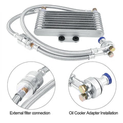 Motorcycle Engine Oil Cooler Cooling Radiator Kit 125Ml Aluminum Silver for Honda CB CG Engine