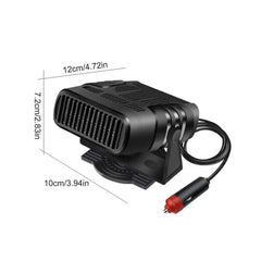 2 IN 1 Portable 12/24V 120W Auto Car Heater Defroster Demister Electric Heater Windshield 360 Degree Rotation ABS Heating Coolin