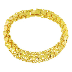 New 24K Gold Bracelet 4MM Car Flower Gold Plated Fashion Bracelet for Woman Jewelry Gift