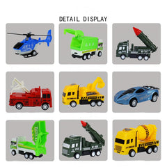 6PCS/Set Engineering Vehicle Cars Set Pull Back Construction Fire Truck Transportation Aviation Models Toys Kit Kids Mini Gifts