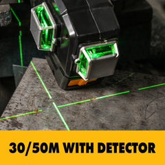 DEKO DKLL12 Series Laser Level Professional Construction Tools 12 Lines Green Self-leveling 360 4D Powerful Measuring Tripod