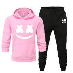 Men's Smiley Face Hoodie and Pants Two-Piece Set