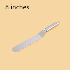 8-Inch Curved Stainless Steel Cake Spatula Tool