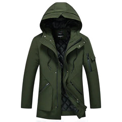 Thick Long Hooded Cotton Jacket for Youth