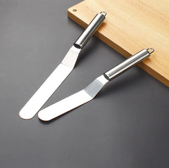 8-Inch Curved Stainless Steel Cake Spatula Tool