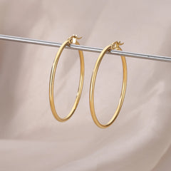 Stainless Steel Hoop Earrings Set for Women Luxury Gold Plated Wedding Earrings 2023 Trending Piercing Jewelry Christmas Gift