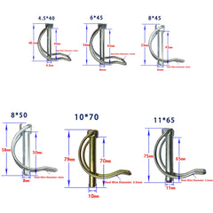 D Pin M4.5 M6 M8 M10 M11 Safety Pin Bicycle Stroller Cargo Boat Hitch Hook Clip Spring Pin Double-line Lock Pin Ear Pin