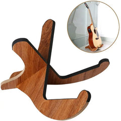 Portable Guitar Ukulele Violin Holder Stand Wooden Collapsible Vertical Guitar Display Stand Rack Instrument Part