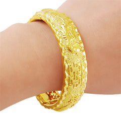 24K Real Gold Bracelet Hi Word Gold Bracelet Plating Gold for Women's Wedding Jewelry Gifts