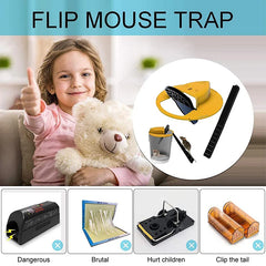 Efficient Mousetrap Reusable Smart Rat Trap Auto Reset Flip and Slide Humane Outdoor Indoor Bucketlid Rat Killer