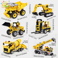 HUIQIBAO Engineering Truck Tech Building Block City Construction Toy For Children Boy Adults Excavator Bulldozer Crane Car Brick