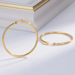 Stainless Steel Hoop Earrings Set for Women Luxury Gold Plated Wedding Earrings 2023 Trending Piercing Jewelry Christmas Gift