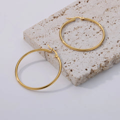 Stainless Steel Hoop Earrings Set for Women Luxury Gold Plated Wedding Earrings 2023 Trending Piercing Jewelry Christmas Gift