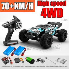 Rc Car Off Road 4x4 High Speed 75KM/H Remote Control Car With LED Headlight Brushless 4WD 1/16 Monster Truck Toys For Boys Gift