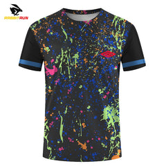 Men's T-shirts for Men Quick-Drying Tees Shirt Badminton Uniforms Table Tennis Clothing Printed T-shirt Boy Breathable Sport