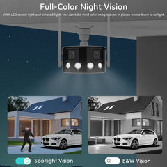 4K 8MP IP Camera WiFi Color Night Vision 180° Wide Angel Outdoor Wifi Surveillance Cameras 4MP CCTV Security Protection Camera