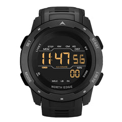 NORTH EDGE Men Digital Watch Men's Sports Watches Dual Time Pedometer Alarm Clock Waterproof 50M Digital Watch Military Clock