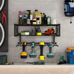 Power Tool Organizer Electric Drill Storage Rack Wall Mount Garage Tool Organizer Heavy Duty Tool Holder Rack 130lb Weight Limit