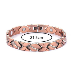 Vintage Copper Color Magnetic Bracelet Women Arthritis Pain Relief Adjustable Bio-Energy Blood Pressure Bracelet Health Jewelry