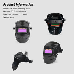 Automatic Welding Helmet Solar Variable Light Adjustment Mask True Color Auto Darkening Arc Weld Grind Protect Dimming Glasses