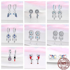 Real 925 Sterling Silver Earring Red Carp & Conch Shell Earrings Jewelry Gift Wedding Earrings For Women 2023 Trending