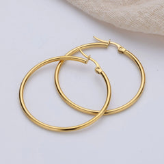 Stainless Steel Hoop Earrings Set for Women Luxury Gold Plated Wedding Earrings 2023 Trending Piercing Jewelry Christmas Gift